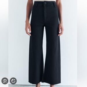 Zara Women's Wide Leg Marine Black Pants